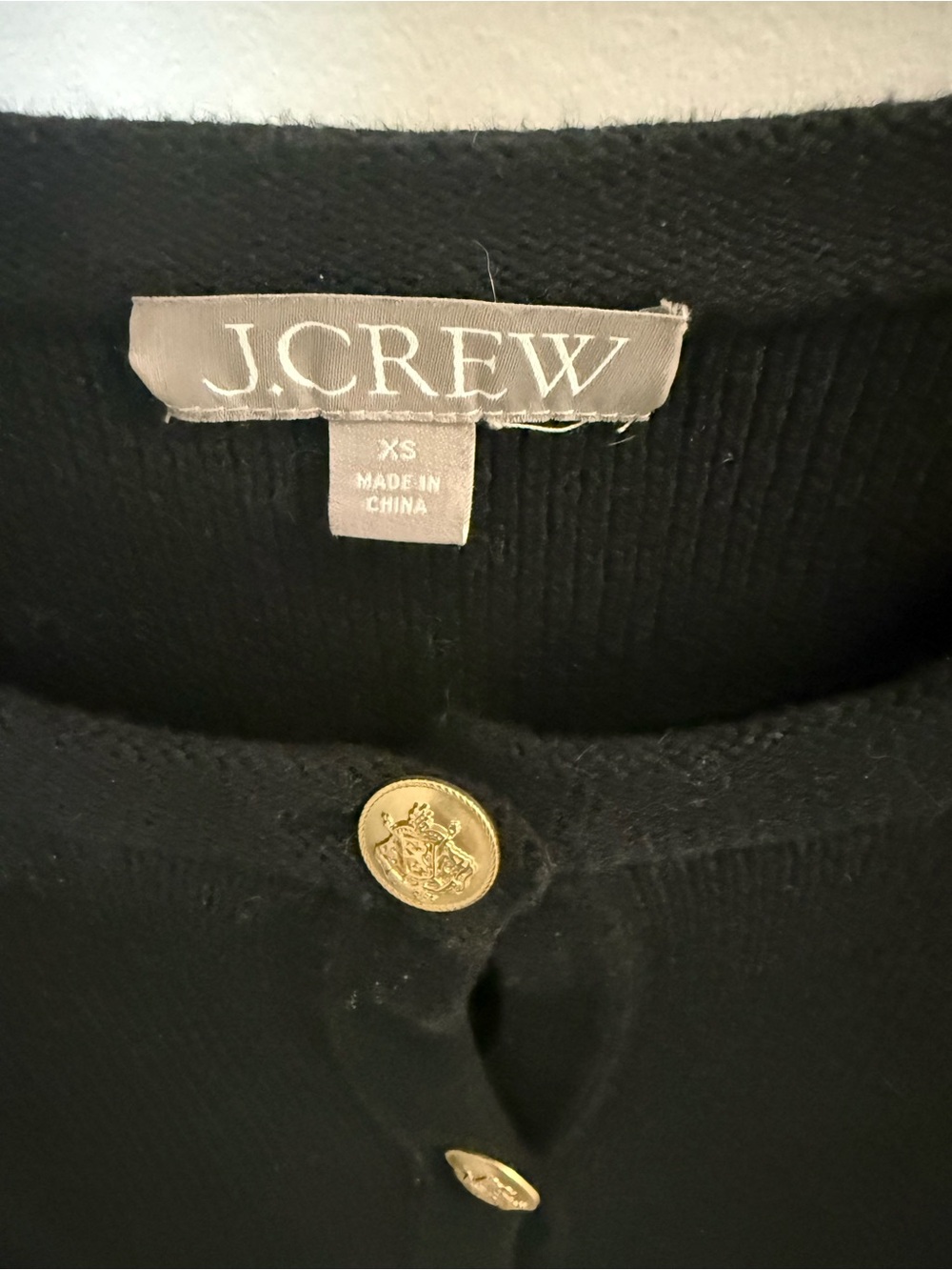 J. Crew Black Cardigan with Gold Buttons - Picture 2 of 3